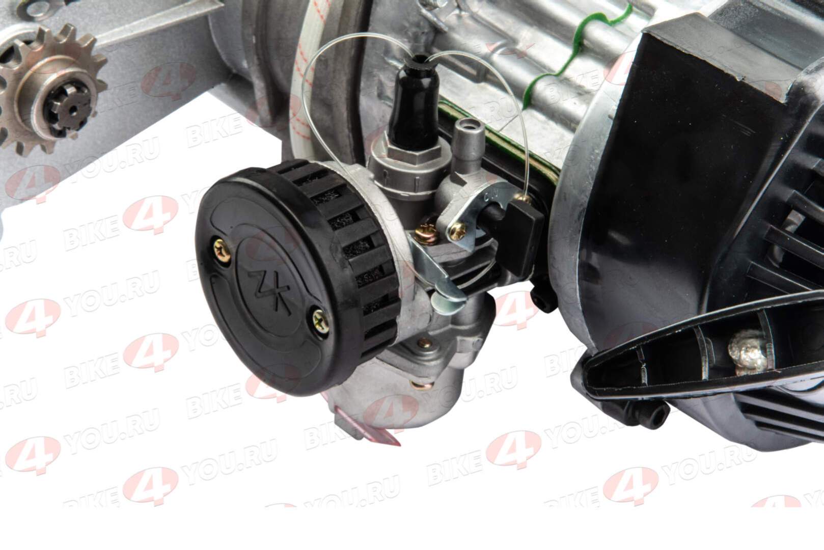 Двигатель 49СС 2-х такт. для минибайка с редуктором+электростартер Двигатель 49СС 2-х такт. для минибайка с редуктором+электростартер