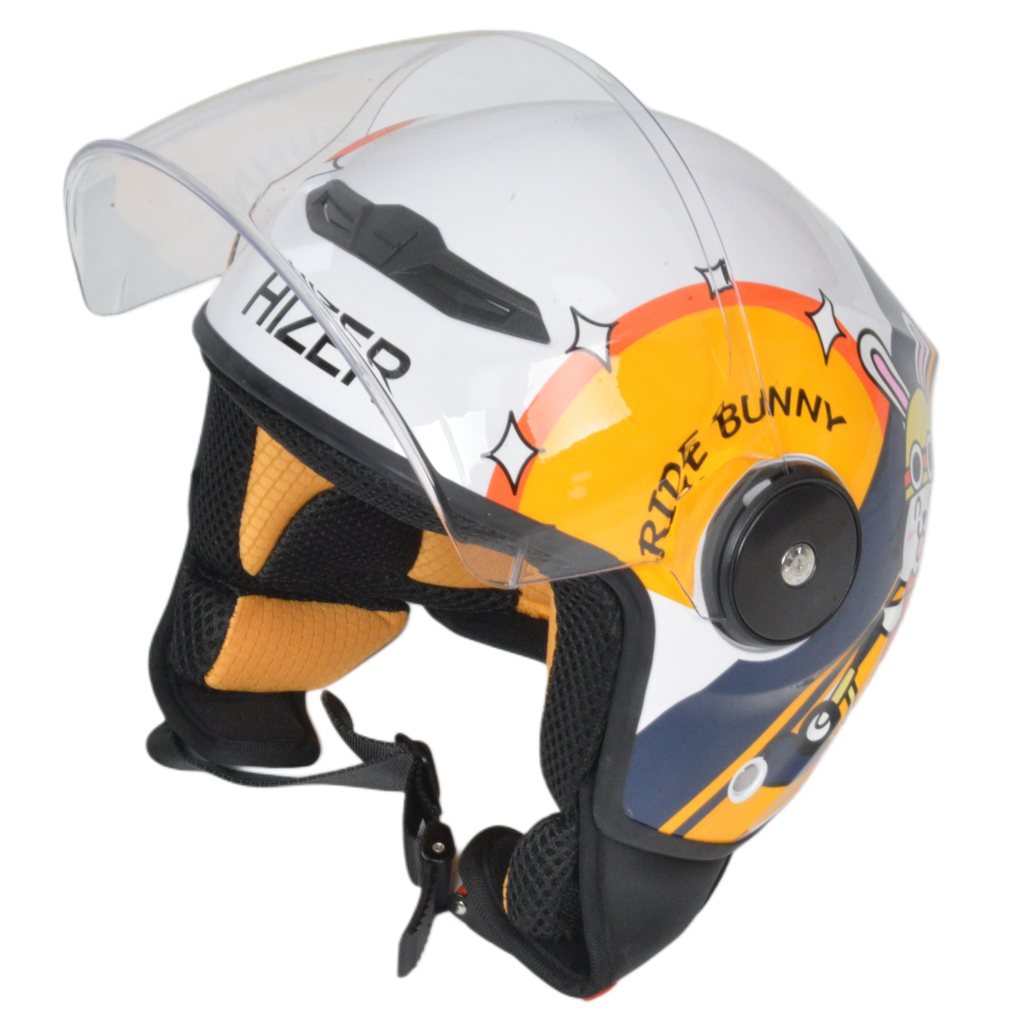 Шлем мото открытый HIZER J511 №1 yellow/black (M) детский Шлем мото открытый HIZER J511 №1 yellow/black (M) детский